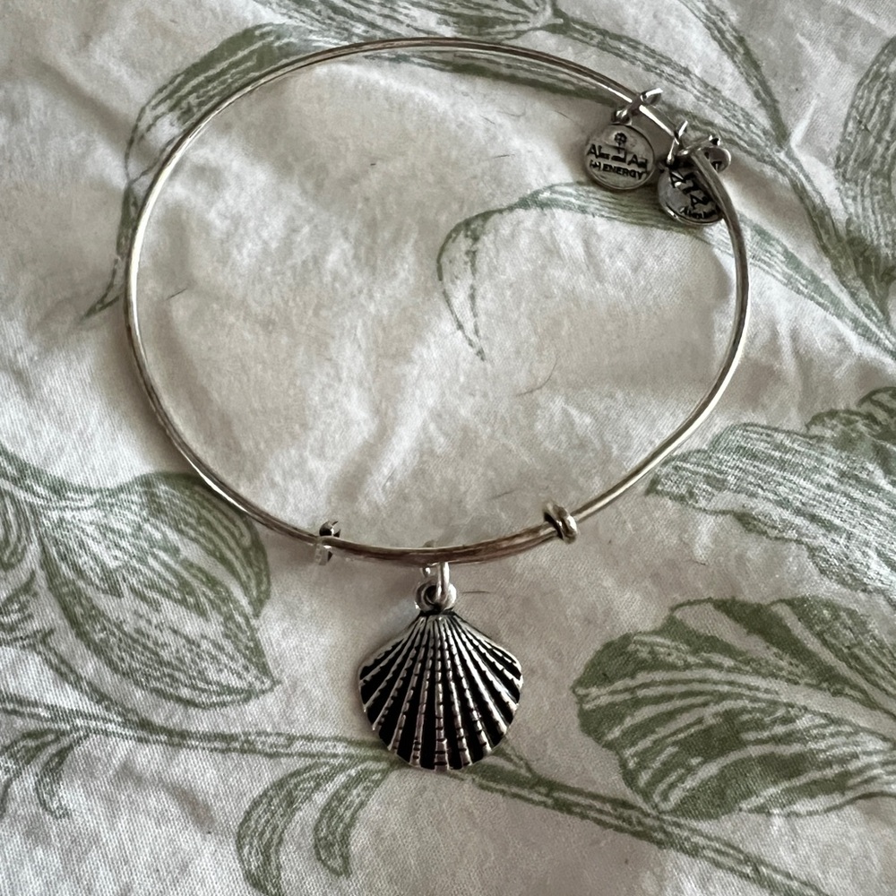 Alex and Ani Seashell Silver Charm Bangle